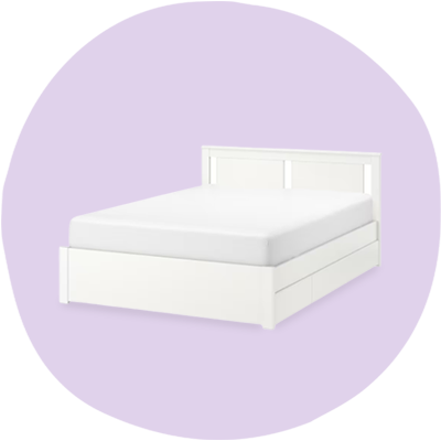 IKEA SONGESAND bed frame with 2 storage boxes