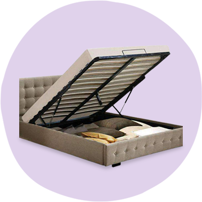 Levede gas lift storage bed frame